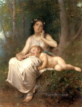  Bazile Oil Painting - Love and Innocence 1884 Leon Bazile Perrault